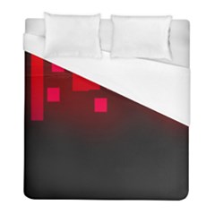 Light Neon City Buildings Sky Red Duvet Cover (full/ Double Size) by HermanTelo