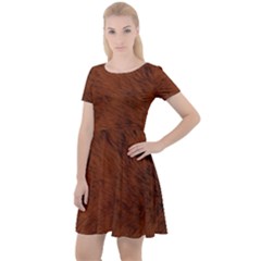 Fur Skin Bear Cap Sleeve Velour Dress  by HermanTelo