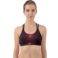 Fractal Spiral Depth Light Red Swirling Lines Back Web Sports Bra by Vaneshart