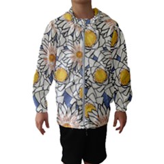 Flowers Pattern Lotus Lily Kids  Hooded Windbreaker by HermanTelo