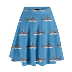 Shark Pattern High Waist Skirt by bloomingvinedesign