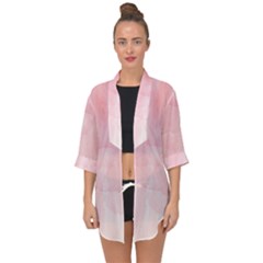 Pink Blurry Pastel Watercolour Ombre Open Front Chiffon Kimono by Lullaby