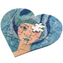 Blue Girl Wooden Puzzle Heart View2