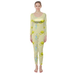 Lemonade Polkadots Long Sleeve Catsuit by bloomingvinedesign