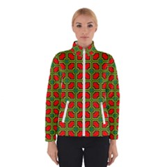 Pattern Modern Texture Seamless Red Yellow Green Winter Jacket by Simbadda