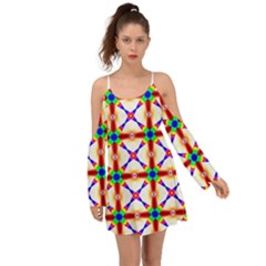 Rainbow Pattern Pattern Texture Kimono Sleeves Boho Dress by Simbadda