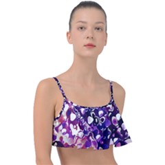 Paint Texture Purple Watercolor Frill Bikini Top by Simbadda