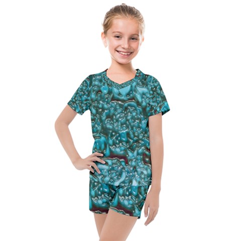 Background Organic Pattern Alie Kids  Mesh Tee And Shorts Set by Simbadda