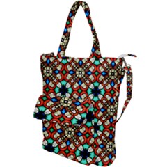 Stained Glass Pattern Texture Face Shoulder Tote Bag by Simbadda