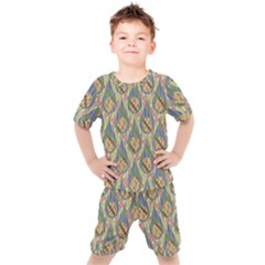 Tribal Background Boho Digital Paper Kids  Tee And Shorts Set by Simbadda