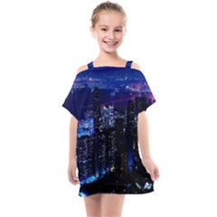 Night City Dark Kids  One Piece Chiffon Dress by Vaneshart