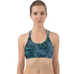 Creative Wing Abstract Texture River Stream Pattern Green Geometric Artistic Blue Art Aqua Turquoise Back Web Sports Bra by Vaneshart