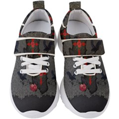 The Crows With Cross Kids  Velcro Strap Shoes by FantasyWorld7