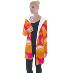 Pop Art Tennis Balls Longline Hooded Cardigan by essentialimage