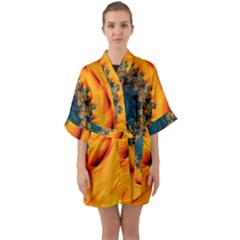 Art Artwork Fractal Digital Art Half Sleeve Satin Kimono  by Wegoenart