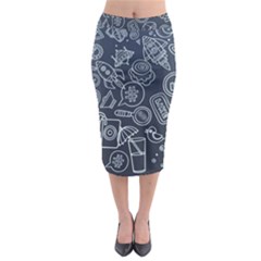 Internet Planets Drinks Computers Midi Pencil Skirt by Wegoenart