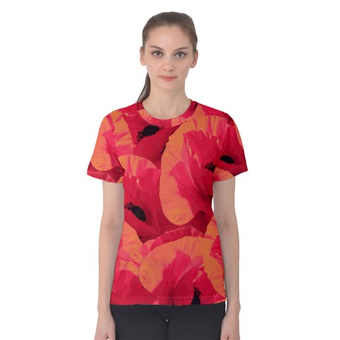 Poppies  Women s Cotton Tee by HelgaScand