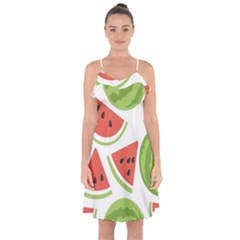 Watermelon Juice Auglis Clip Art Watermelon Ruffle Detail Chiffon Dress by Vaneshart