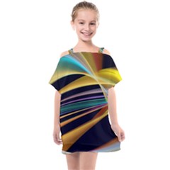 Lines Stripes Colorful Abstract Background Color Kids  One Piece Chiffon Dress by Vaneshart