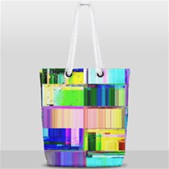 Glitch Art Abstract Full Print Rope Handle Tote (small) by Vaneshart