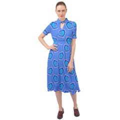 Surfer Pattern Keyhole Neckline Chiffon Dress by bloomingvinedesign