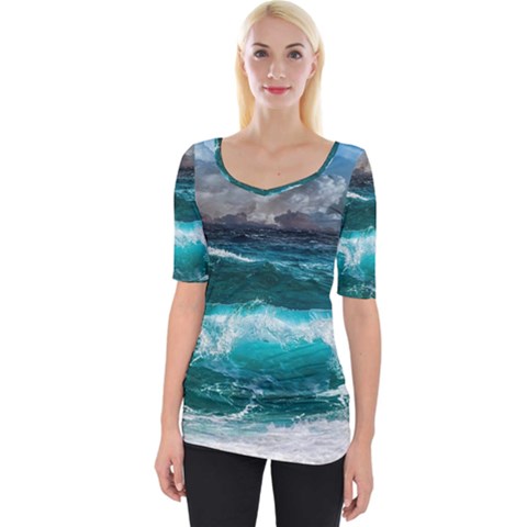 Waves 3975256 960 720 Wide Neckline Tee by vintage2030