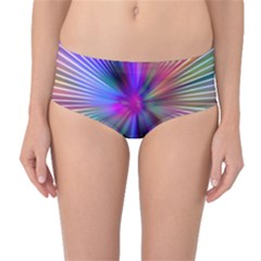 Rays Colorful Laser Ray Light Mid-waist Bikini Bottoms by Bajindul