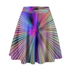 Rays Colorful Laser Ray Light High Waist Skirt by Bajindul