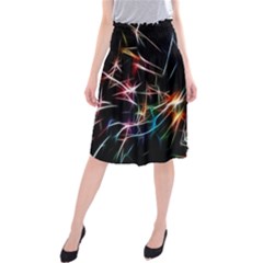 Lights Star Sky Graphic Night Midi Beach Skirt by HermanTelo