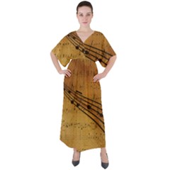 Background Music V-neck Boho Style Maxi Dress by Mariart