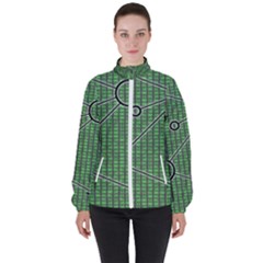 Network Communication Technology Women s High Neck Windbreaker by Bajindul