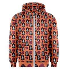 Girl Flower Pattern Apricot Men s Zipper Hoodie by snowwhitegirl