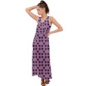 Pansies Pink Pattern V-Neck Chiffon Maxi Dress View1