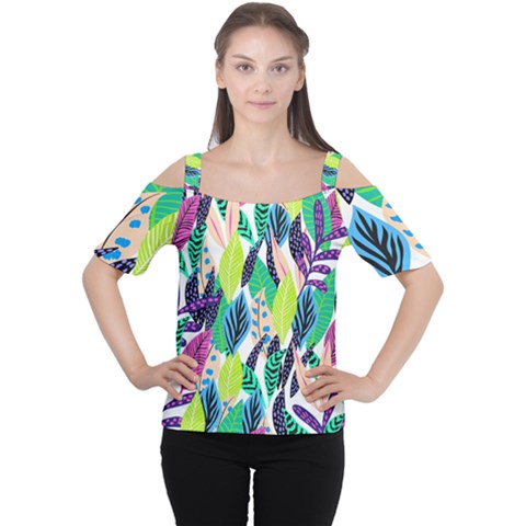 Leaves  Cutout Shoulder Tee by Sobalvarro