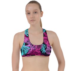 Leaves Criss Cross Racerback Sports Bra by Sobalvarro