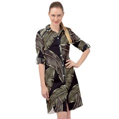 Jungle Long Sleeve Mini Shirt Dress by Sobalvarro