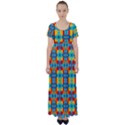 Pop Art  High Waist Short Sleeve Maxi Dress View1