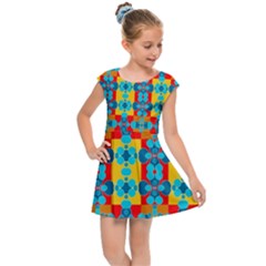 Pop Art  Kids  Cap Sleeve Dress by Sobalvarro