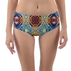 Pattern Reversible Mid-waist Bikini Bottoms by Sobalvarro