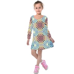 Pattern Kids  Long Sleeve Velvet Dress by Sobalvarro