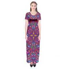 Kaleidoscope  Short Sleeve Maxi Dress by Sobalvarro