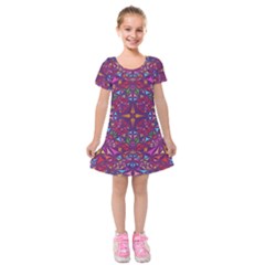 Kaleidoscope  Kids  Short Sleeve Velvet Dress by Sobalvarro