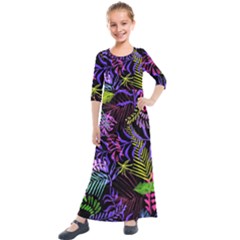 Leaves  Kids  Quarter Sleeve Maxi Dress by Sobalvarro