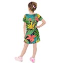 Tropical Greens Kids  Short Sleeve Velvet Dress View2