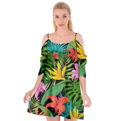 Tropical Greens Cutout Spaghetti Strap Chiffon Dress by Sobalvarro