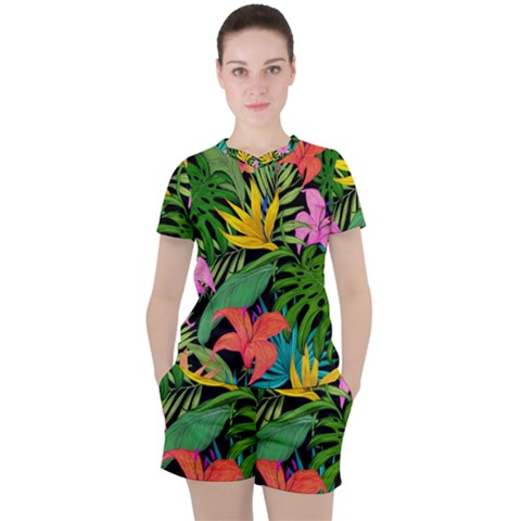 Tropical Greens Women s Tee And Shorts Set by Sobalvarro