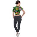 Tropical Greens Short Sleeve Cropped Jacket View2