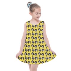 Retro Girl Daisy Chain Pattern Yellow Kids  Summer Dress by snowwhitegirl