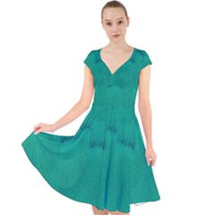 Love To One Color To Love Green Cap Sleeve Front Wrap Midi Dress by pepitasart