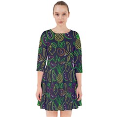 Neon Fruit Seamless Pattern Smock Dress by Vaneshart